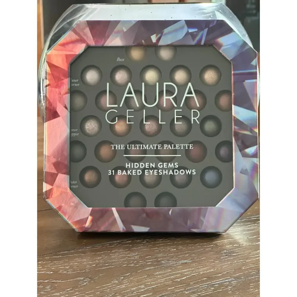 LAURA GELLER Hidden Gems Baked Eyeshadow Palette Shimmer Pigmented Crease-Proof